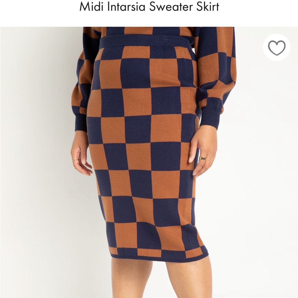 Eloquii Midi Intarsia sweater skirt, 22/24